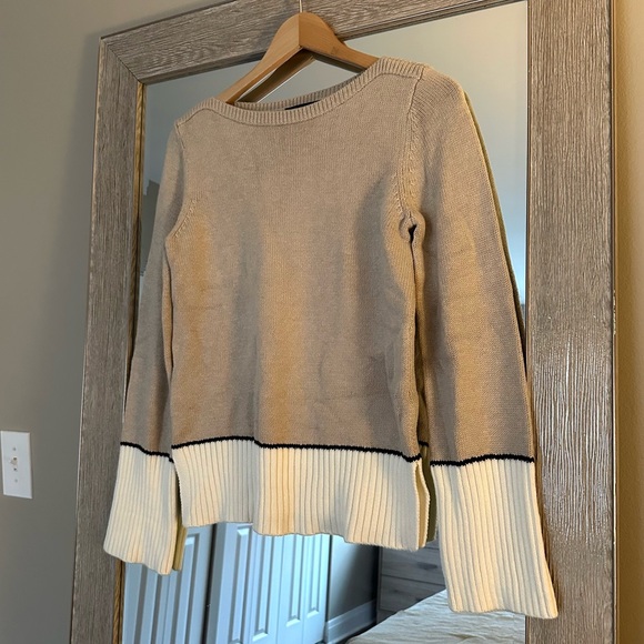Ann Taylor Sweaters - Ann Taylor NWT Beige Knit Bell Sleeve Sweater Size Small